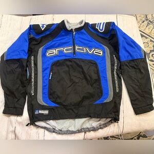 ARCTIVA Comp RR2 Black Blue Snowmobile Jacket 1/4 Zip Mens Large Tri-Mode Lined